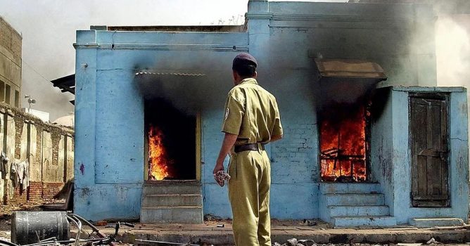  One of the houses burnt down in the 2002 Gujarat riots