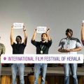ഐ.എഫ്.എഫ്.കെ വേദിയില്‍ പൗരത്വ ഭേദഗതി ബില്ലിനെതിരെ പ്രതിഷേധവുമായി ഉണ്ട സിനിമയുടെ അണിയറ പ്രവര്‍ത്തകര്‍
