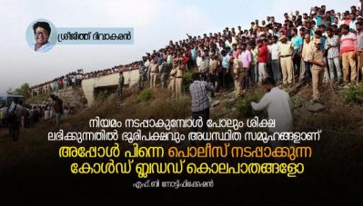 'നിയമം നടപ്പാകുമ്പോള്‍പോലും ശിക്ഷ ലഭിക്കുന്നതില്‍ ഭൂരിപക്ഷവും അധഃസ്ഥിത സമൂഹങ്ങളാണ്, അപ്പോള്‍ പിന്നെ പൊലീസ് നടപ്പാക്കുന്ന കോള്‍ഡ് ബ്ലഡഡ് കൊലപാതങ്ങളോ?'