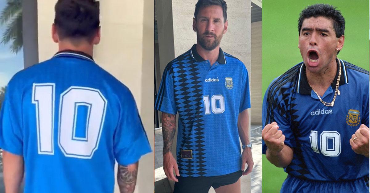 Messi's heartfelt tribute to Maradona in retro Argentina jersey A
