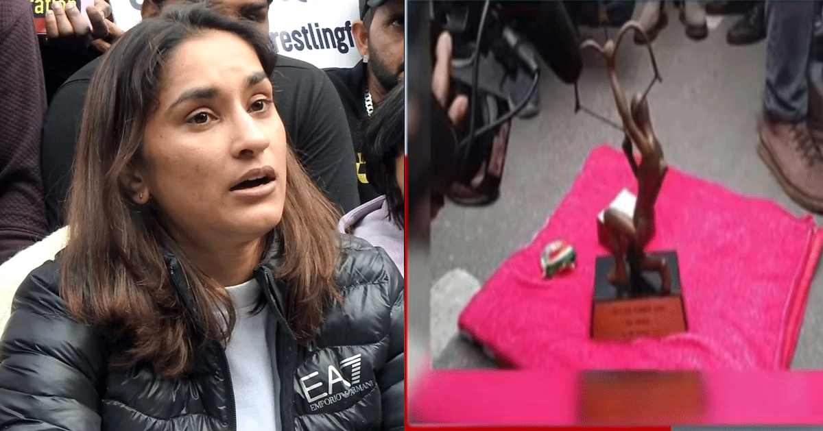 Wrestling Star Vinesh Phogat Returns Arjuna and Khel Ratna Awards in Solidarity with Sakshi Malik – Strong Protest in Front of Prime Minister’s Office