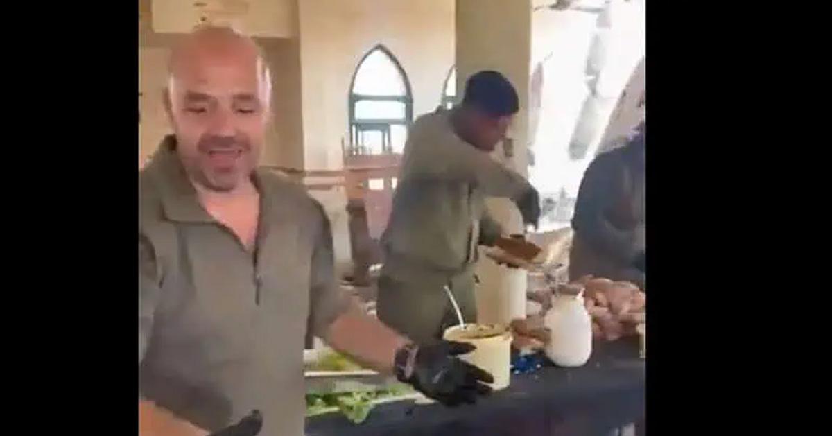 The Israeli military took over the mosque in Rafah and turned it right into a restaurant;  Video