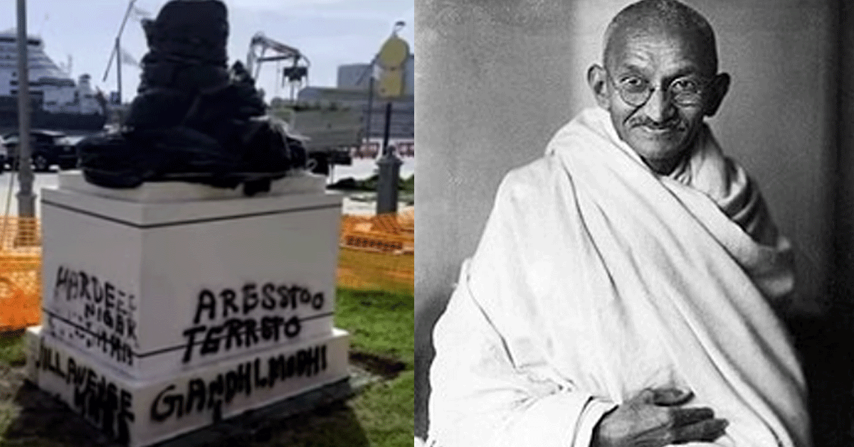 Khalistan supporters vandalized Gandhi’s statue in Italy;  The statue that was to be unveiled by Modi was destroyed