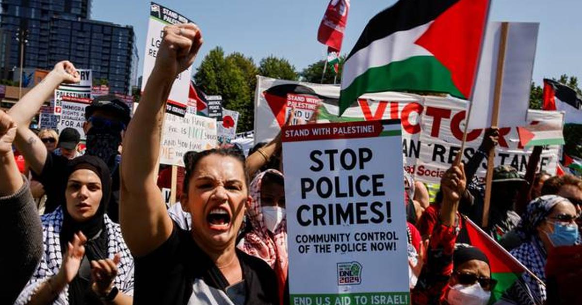 “Hundreds Rally in Chicago to Protest Gaza Genocide on DNC Opening Day”[embed]https://www.youtube.com/watch?v=IAY2gq8JRdU[/embed]