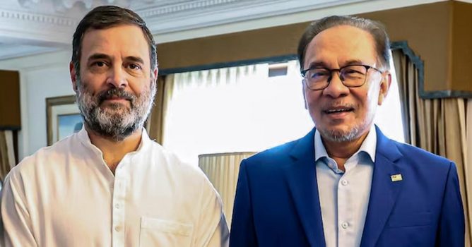 Rahul Gandhi With Malesian PM Anwar Ibrahim