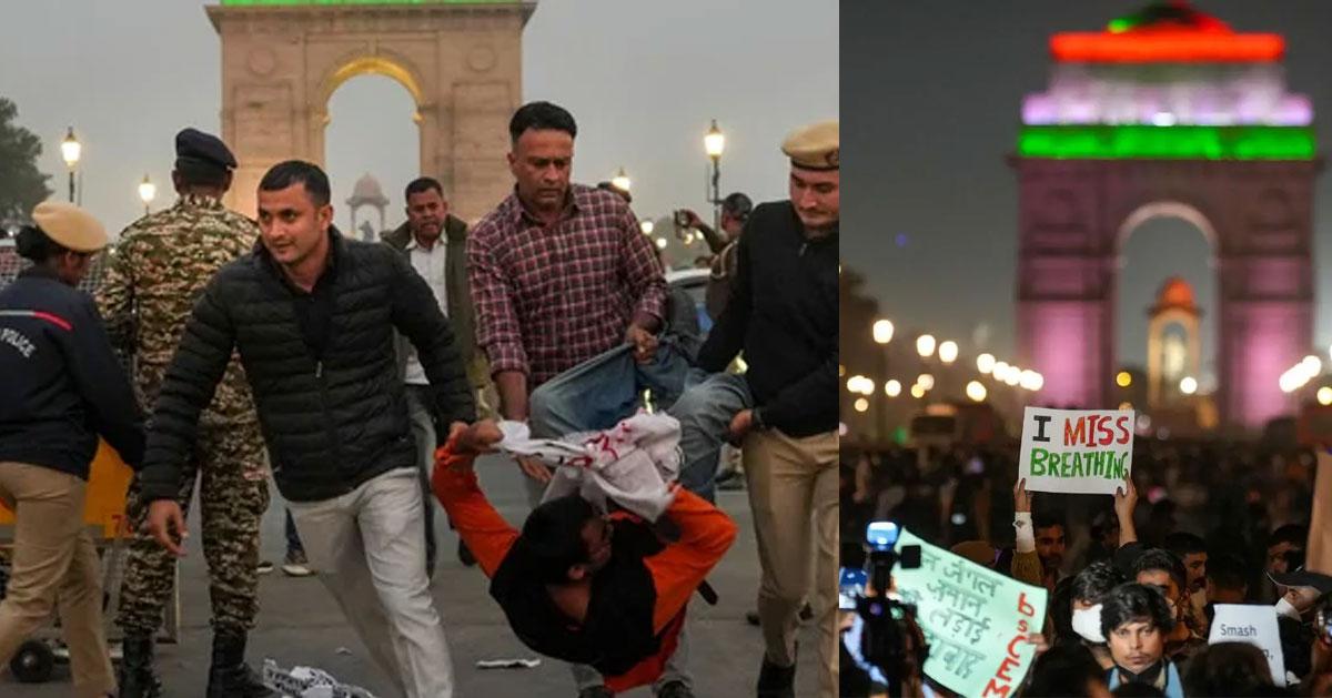 images from Delhi protest November 23rd 