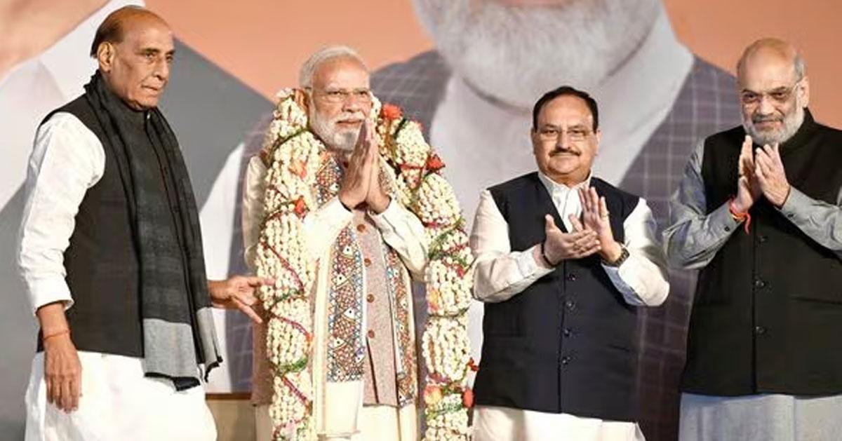 After Bihar Election Victory PM Narendra Modi At BJP Headquarters 
