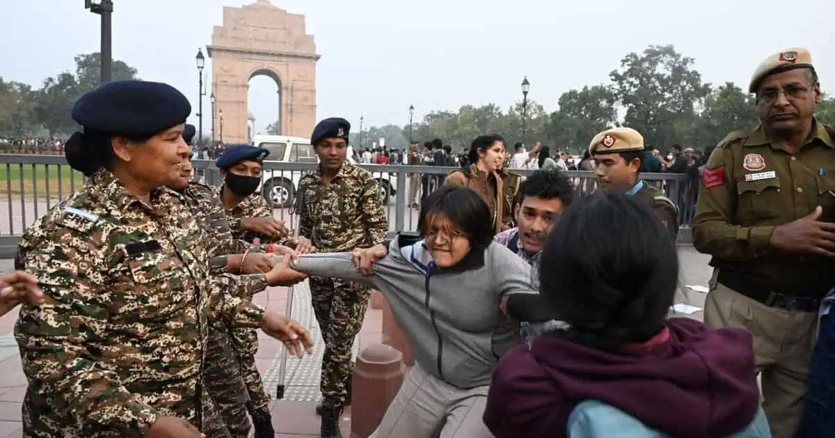 images from Delhi protest November 23rd 