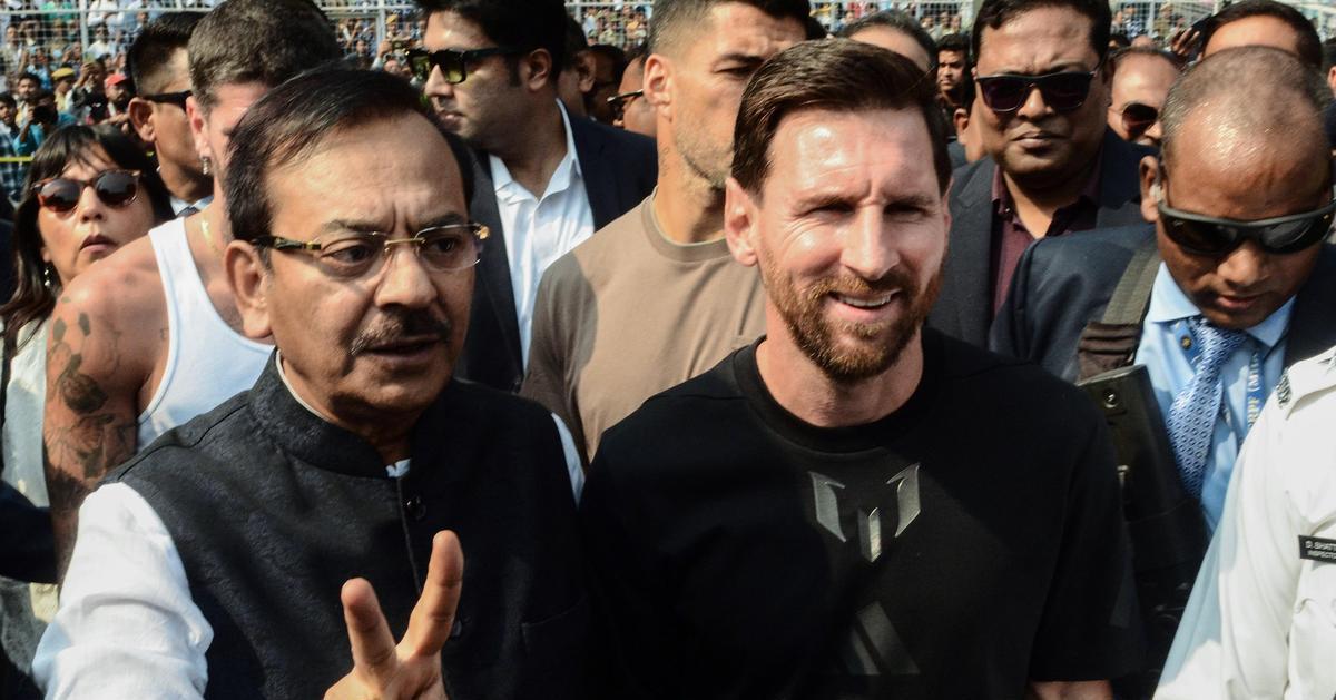 Former WB Sports Minister Aroop Biswas and Lionel Messi