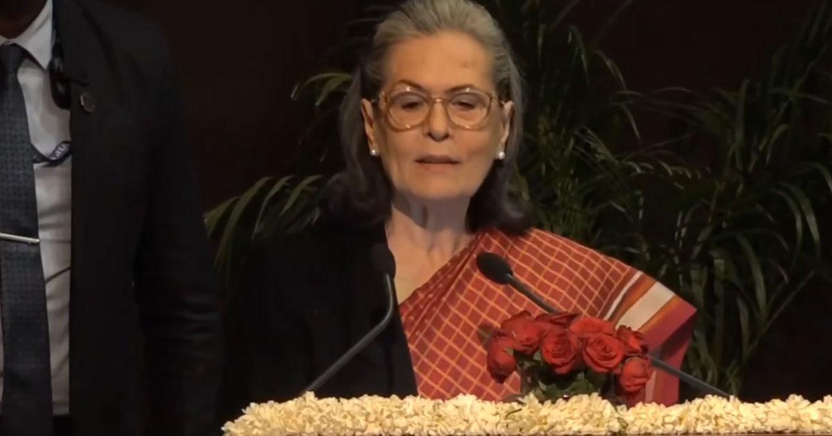 Sonia says BJP's aim is to defame and erase Nehru