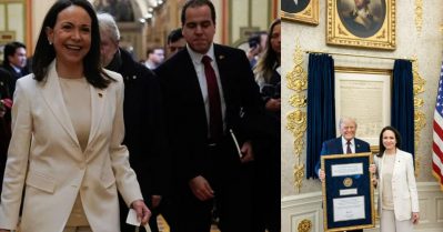 ട്രംപിന് നൊബേല്‍ പുരസ്‌കാരം കൈമാറി മരിയ മച്ചാഡോ; വൈറ്റ് ഹൗസില്‍ കൂടിക്കാഴ്ച