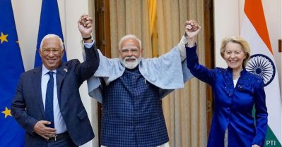 യൂറോപ്യൻ യൂണിയനുമായി വ്യാപാര കരാറിൽ ഒപ്പുവെച്ച് ഇന്ത്യ; ചരിത്രപരമായ തീരുമാനമെന്ന് മോദി