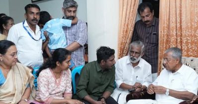 ആലിന്‍ ഷെറിന്റെ വീട് സന്ദര്‍ശിച്ച് മുഖ്യമന്ത്രി; കുടുംബാംഗങ്ങളോട് സംസാരിച്ചു