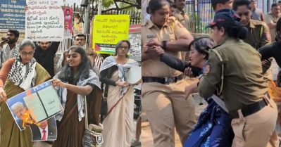 ഗസയില്‍ വംശഹത്യ തുടരുമ്പോഴും മോദി നെതന്യാഹുവിനൊപ്പം; ഇസ്രഈല്‍ സന്ദര്‍ശനത്തിനെതിരെ നഗരങ്ങളില്‍ പ്രതിഷേധം; 23 പേര്‍ കസ്റ്റഡിയില്‍