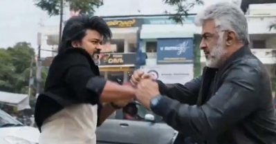 നടുറോഡില്‍ അടികൂടി അജിത്തും വിജയ്‌യും, ഹോളിവുഡിനെ അനുകരിക്കുകയാണോ എന്ന് സോഷ്യല്‍ മീഡിയ