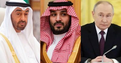 സംഘര്‍ഷം വ്യാപിക്കുന്നതില്‍ ആശങ്ക; വെടിനിര്‍ത്തലിന് ആഹ്വാനം ചെയ്ത് സൗദി, യു.എ.ഇ ഭരണാധികാരികളുമായി സംസാരിച്ച് പുടിന്‍