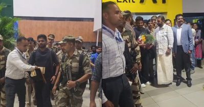 'ചേട്ടന്‍ തിരുവനന്തപുരത്തെത്തി' സഞ്ജു സാംസണെ ഔദ്യോഗികമായി സ്വീകരിച്ച് മന്ത്രി വി. ശിവന്‍കുട്ടി