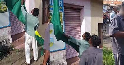 പാകിസ്ഥാന്‍ പതാകയുമായി സാമ്യമെന്ന് ആരോപണം; കൊല്ലത്ത് ബ്രസീല്‍ പതാകകള്‍ അഴിപ്പിച്ച് ആര്‍.എസ്.എസ്