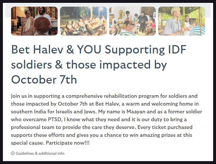 Bet Halev Funding Campaign Page at 'Betterworld' Crowd Funding Platform