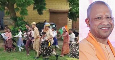 സ്‌കൂളിലേക്ക് റോഡില്ല; ഉത്തര്‍പ്രദേശില്‍ ജെന്‍ ആല്‍ഫ പ്രതിഷേധം; ദേശീയപതാകയേന്തി കളക്ട്രേറ്റിലേക്ക് മാര്‍ച്ച്