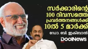 സർക്കാരിന്റെ 100 ദിവസത്തെ പ്രവർത്തനങ്ങൾക്ക് 10ൽ 5 മാർക്ക്