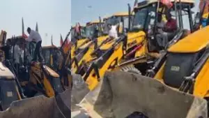 വ്യാപാരികള്‍ക്ക് കണ്ണീര്‍, നേതാവിന് പൂമഴ: ഭരണകൂട ഭീകരതയുടെ പ്രതീകത്തെ ആഘോഷമാക്കുന്നു:  നിതിന്‍ നബിന്റെ ബുള്‍ഡോസര്‍ സ്വീകരണത്തില്‍ കോണ്‍ഗ്രസ്