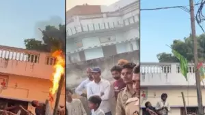 ഉത്തര്‍പ്രദേശില്‍ ദുര്‍ഗാ നിമജ്ജന ഘോഷയാത്രക്കിടെ ഹിന്ദുത്വ അതിക്രമം: പള്ളിക്ക് പുറത്തെ പതാക കത്തിച്ചു