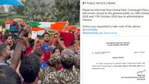 സി.ജെ.പിയുടെ 'തിരംഗ മാര്‍ച്ച്' ആഹ്വാനം: സെന്‍ട്രല്‍ പാര്‍ക്ക് വ്യാഴാഴ്ച അടഞ്ഞുകിടക്കുമെന്ന് മുനിസിപ്പല്‍ കൗണ്‍സില്‍