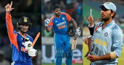 സിക്‌സറടിയില്‍ യുവിയെ രണ്ട് തവണ വെട്ടി സഞ്ജുവും അഭിഷേകും; പിടിച്ചുകെട്ടാനാകാത്ത ഇന്ത്യന്‍ കൊടുങ്കാറ്റുകള്‍