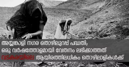 അയ്യങ്കാളി നഗര തൊഴിലുറപ്പ് പദ്ധതി; ഒരു വര്‍ഷത്തോളമായി വേതനം ലഭിക്കാത്തത് വടകരയിലെ ആയിരത്തിലധികം തൊഴിലാളികള്‍ക്ക്