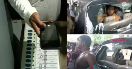 ചിഹ്നം തിരിച്ചറിയാന്‍ വോട്ടിങ് യന്ത്രത്തില്‍ പ്രത്യേക അടയാളമെന്ന് ആരോപണം;പശ്ചിമ ബംഗാളില്‍ ബി.ജെ.പി സ്ഥാനാര്‍ത്ഥിക്ക് നേരെ ആക്രമണം