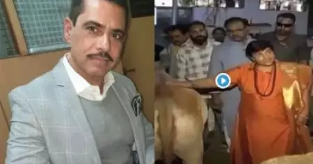 ഓരോ വോട്ടും വിവേകപൂര്‍വം ഉപയോഗിക്കൂ; പ്രജ്ഞാ സിങ് ഠാക്കൂര്‍ പശുവിനെ തലോടുന്ന വീഡിയോ ഷെയര്‍ ചെയ്ത് പരിഹാസവുമായി റോബര്‍ട്ട് വദ്ര 