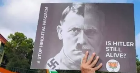 'ഹിറ്റ്‌ലര്‍ ഇന്നും ജീവിച്ചിരിപ്പുണ്ടോ?' മോദിയുടെ റാലിയ്‌ക്കെതിരെ എന്‍.ആര്‍.ജി പാര്‍ക്കില്‍ പ്രതിഷേധിച്ചത് ആയിരങ്ങള്‍