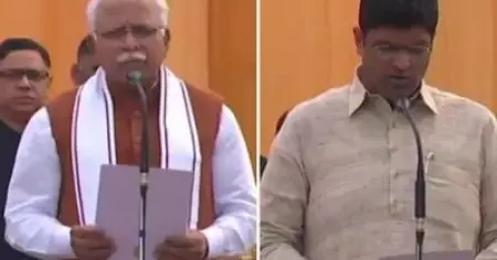 രണ്ടാം തവണയും ഹരിയാന മുഖ്യമന്ത്രിയായി മനോഹര്‍ ലാല്‍ ഖട്ടര്‍ സത്യപ്രതിജ്ഞ ചെയ്തു