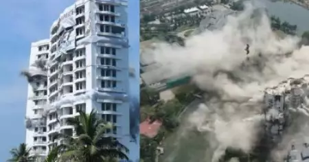 സുപ്രീം കോടതി വിധി പൂര്‍ണ്ണം; കായലോരം കൈയ്യേറി നിര്‍മിച്ച നാലാമത്തെ ഫ്‌ളാറ്റും പൊളിച്ചുനീക്കി