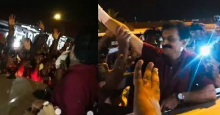 രജിത് കുമാറിന് വിമാനത്താവളത്തില്‍ സ്വീകരണം; രണ്ടുപേര്‍ അറസ്റ്റില്‍
