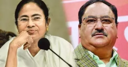 എവിടെ നോക്കിയാലും 'അമ്മായി'യുടെയും 'മരുമകന്റെ'യും ചിത്രം; ബംഗാളിലെ ജനങ്ങള്‍ ഗുഡ്‌ബൈ പറയാന്‍ കാത്തിരിക്കുകയാണെന്ന് ജെ.പി നദ്ദ