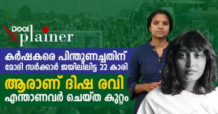 കര്‍ഷകരെ പിന്തുണച്ചതിന് മോദി സര്‍ക്കാര്‍ ജയിലിലിട്ട 22 കാരി; ആരാണ് ദിഷ രവി, എന്താണവര്‍ ചെയ്ത കുറ്റം