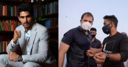 ഒരു ബോക്‌സറുടെ ആബ്‌സ്, എന്തിനും പോന്ന ധൈര്യമുള്ള ചെറുപ്പക്കാരന്‍; രാഹുലിനെ അഭിനന്ദിച്ച് വിജേന്ദര്‍ സിംഗ്