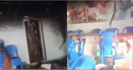 ബാലുശ്ശേരിയില്‍ കോണ്‍ഗ്രസ് ഓഫീസ് തീയിട്ടു; കോണ്‍ഗ്രസ് പ്രവര്‍ത്തകന്റെ വീടിന് നേരെ കല്ലേറ്; സി.പി.ഐ.എമ്മെന്ന് പരാതി