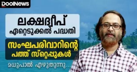  'ലക്ഷദ്വീപ് ഏറ്റെടുക്കല്‍ പദ്ധതി' സംഘപരിവാറിന്റെ പത്ത് സ്റ്റെപ്പുകള്‍; മധുപാല്‍ എഴുതുന്നു