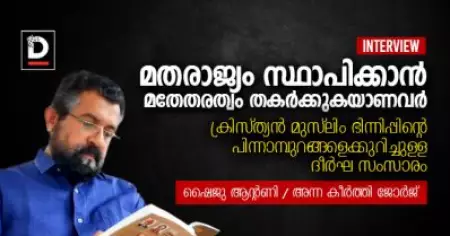 മതരാജ്യം സ്ഥാപിക്കാന്‍ മതേതരത്വം തകര്‍ക്കുകയാണവര്‍ | ക്രിസ്ത്യന്‍ മുസ്‌ലിം ഭിന്നിപ്പിന്റെ പിന്നാമ്പുറങ്ങളെക്കുറിച്ച് ഷൈജു ആന്റണി സംസാരിക്കുന്നു