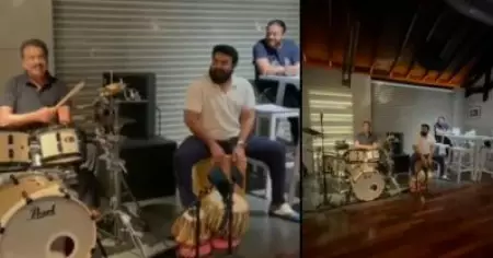 അറിവിന്റെ 'എന്‍ജായി എന്‍ജാമി'ക്ക് കഹോണില്‍ താളം പിടിച്ച് മോഹന്‍ലാല്‍