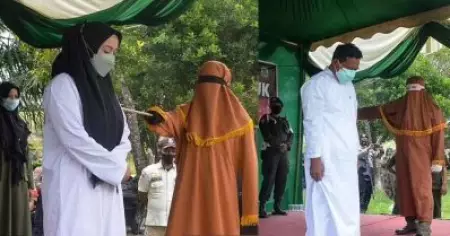 ഇന്തോനേഷ്യയില്‍ വിവാഹേതര ബന്ധത്തിലേര്‍പ്പെട്ടതിന് സ്ത്രീക്ക് 100 ചാട്ടവാറടി, പങ്കാളിയായ പുരുഷന് 15