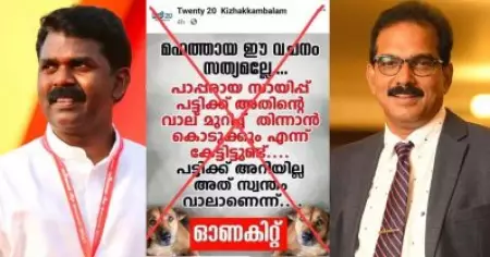 'വിമര്‍ശിക്കാം, ഇത്രയും തരം താഴരുത്'; ഓണക്കിറ്റ് വാങ്ങുന്നവരെ പട്ടികളോട് ഉപമിച്ച ട്വന്റി-20യുടെ ഫേസ്ബുക്ക് പോസ്റ്റിനെതിരെ പി.വി. ശ്രീനിജിന്‍