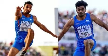 ട്രിപ്പിള്‍ ജംപില്‍ ഡബിളടിച്ച് മലയാളികള്‍; എല്‍ദോസ് പോളിന് സ്വര്‍ണം, അബ്ദുള്ള അബൂബക്കറിന് വെള്ളി