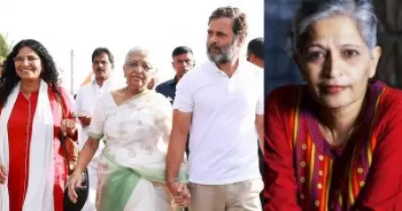 ജോഡോ യാത്രയില്‍ ഗൗരി ലങ്കേഷിന്റെ അമ്മയും സഹോദരിയും; ലങ്കേഷിന്റെ ആശയങ്ങള്‍ക്കൊപ്പമാണ് താനെന്ന് രാഹുല്‍ ഗാന്ധി