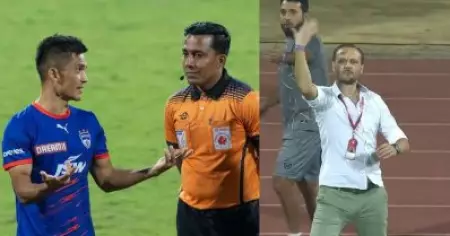 എനിക്ക് വിസില്‍ ആവശ്യമില്ലെന്ന് റഫറി പറഞ്ഞു, അത് ലൂണക്കും അറിയാമായിരുന്നു; വിവാദത്തില്‍ ഛേത്രി