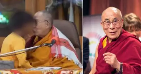 പ്രായ പൂര്‍ത്തിയാകാത്ത കുട്ടിയുടെ ചുണ്ടില്‍ ചുംബിച്ചു; ദലൈ ലാമയെ അറസ്റ്റ് ചെയ്യണമെന്ന് ആവശ്യം; വീഡിയോ