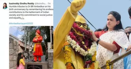 അംബേദ്കര്‍ ജയന്തി ദിനത്തില്‍ വിവേകാനന്ദ പ്രതിമക്ക് മുന്നില്‍ ആദരവുമായി ബി.ജെ.പി നേതാവ്: വിമര്‍ശനത്തിന് പിന്നാലെ ട്വീറ്റ് പിന്‍വലിച്ചു